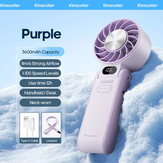 Portable Ice Cooling Handheld Fan USBC Charge with Lanyard