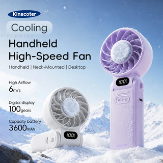 Portable Ice Cooling Handheld Fan USBC Charge with Lanyard
