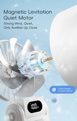 Portable Ice Cooling Handheld Fan USBC Charge with Lanyard
