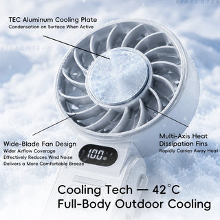 Portable Ice Cooling Handheld Fan USBC Charge with Lanyard