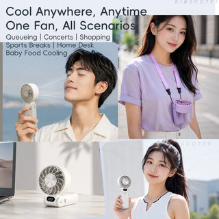 Portable Ice Cooling Handheld Fan USBC Charge with Lanyard