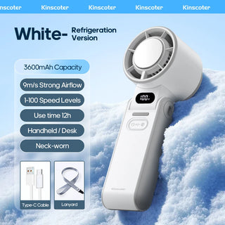 Portable Ice Cooling Handheld Fan USBC Charge with Lanyard