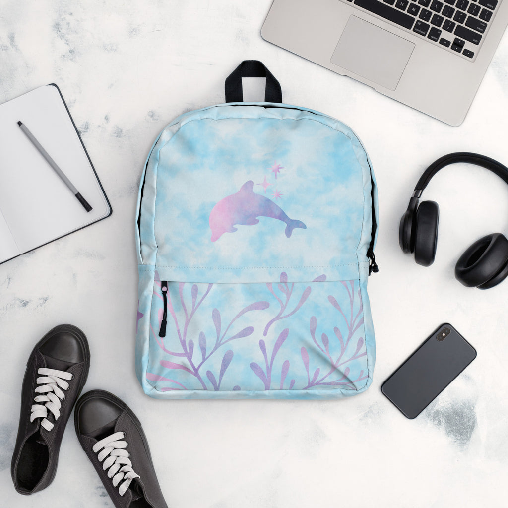 Premium Customisable (Name) Dolphin Ocean School Backpack Bag Kids / T ...