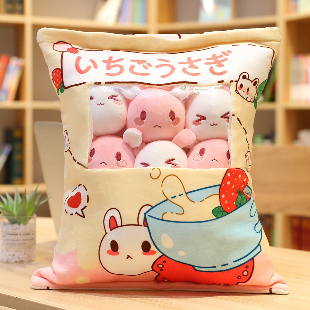 Pudding Plushies (Mega Collection) 8pcs-Pink White Bunny Soft Toy by The Kawaii Shoppu | The Kawaii Shoppu