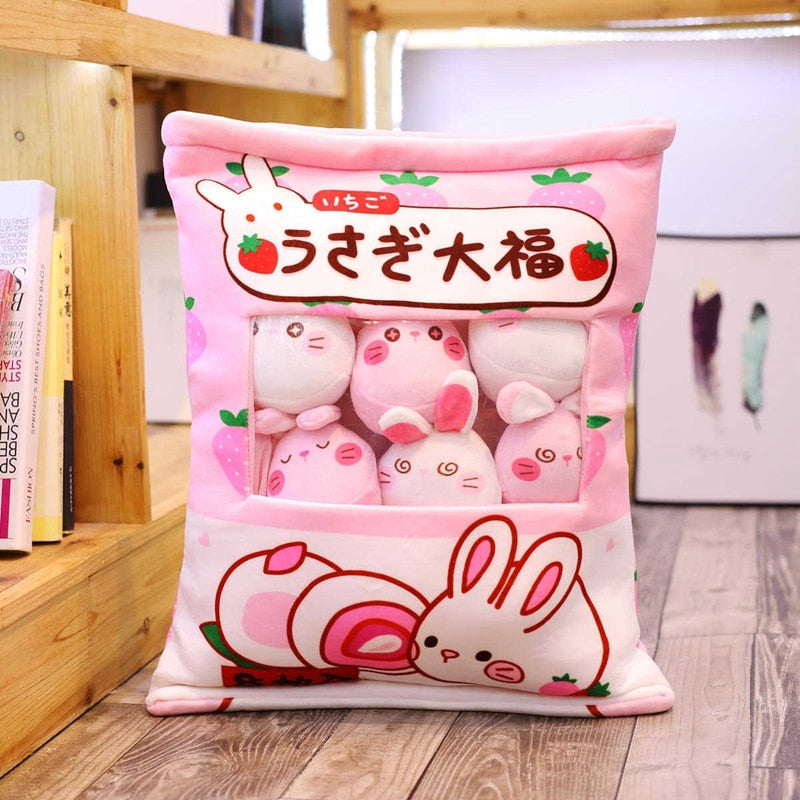Pudding Plushies (Mega Collection) 8pcs-Strawberry Mochi Bunny Soft Toy by The Kawaii Shoppu | The Kawaii Shoppu