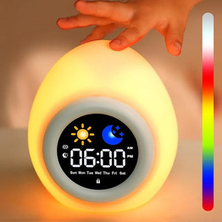 Puppy-Shape Kids Alarm Clock with Night Light Cute Sleep Training Clock