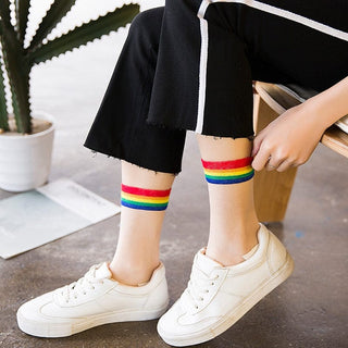 Rainbow Kawaii Transparent Socks null The Kawaii Shoppu
