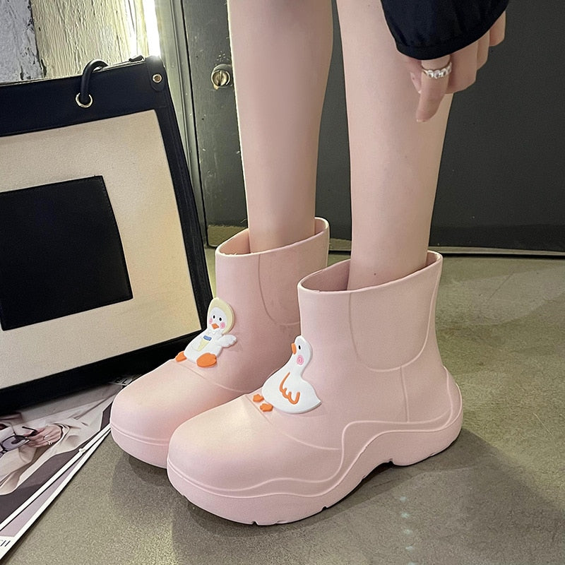 Rainy Day Delight Women's Kawaii Rubber Boots Shoes by The Kawaii Shoppu | The Kawaii Shoppu