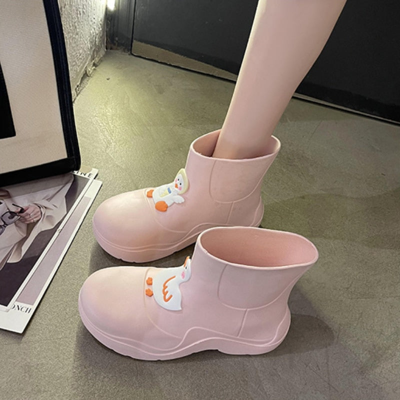 Rainy Day Delight Women's Kawaii Rubber Boots Shoes by The Kawaii Shoppu | The Kawaii Shoppu