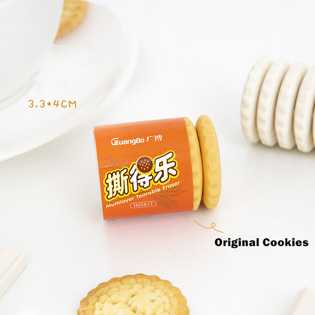 Realistic Tearable Chocolate Cookies Rubber Eraser Original Cookies Stationery by The Kawaii Shoppu | The Kawaii Shoppu