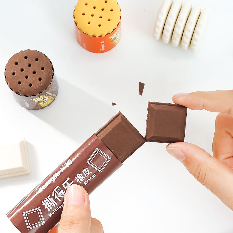 Realistic Tearable Chocolate Cookies Rubber Eraser Stationery by The Kawaii Shoppu | The Kawaii Shoppu