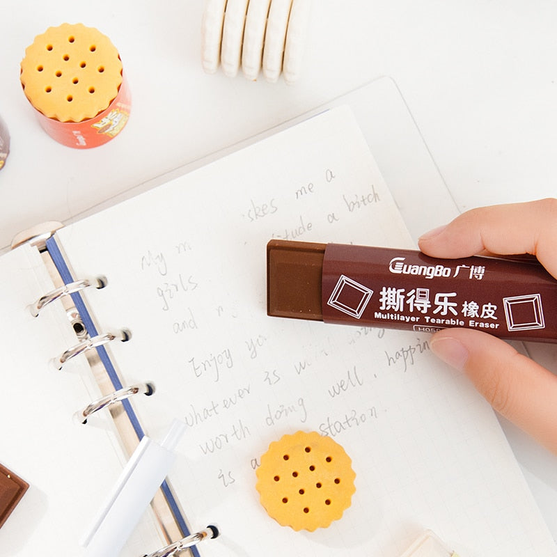 Realistic Tearable Chocolate Cookies Rubber Eraser Stationery by The Kawaii Shoppu | The Kawaii Shoppu