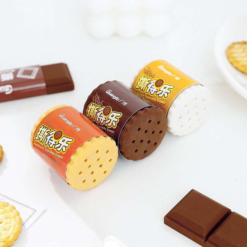 Realistic Tearable Chocolate Cookies Rubber Eraser Stationery by The Kawaii Shoppu | The Kawaii Shoppu