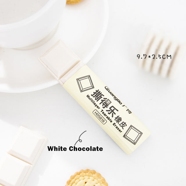 Realistic Tearable Chocolate Cookies Rubber Eraser White Choc Stationery by The Kawaii Shoppu | The Kawaii Shoppu