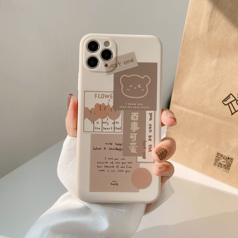 Retro Chocolate Smile Sweet Bear iPhone Case for iphone 7 Phone Cases & Covers by The Kawaii Shoppu | The Kawaii Shoppu