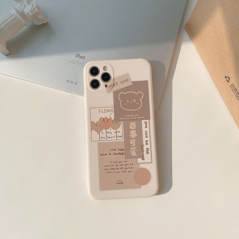 Retro Chocolate Smile Sweet Bear iPhone Case Phone Cases & Covers by The Kawaii Shoppu | The Kawaii Shoppu