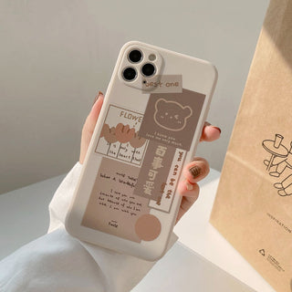 Retro Chocolate Smile Sweet Bear iPhone Case Phone Cases & Covers by The Kawaii Shoppu | The Kawaii Shoppu