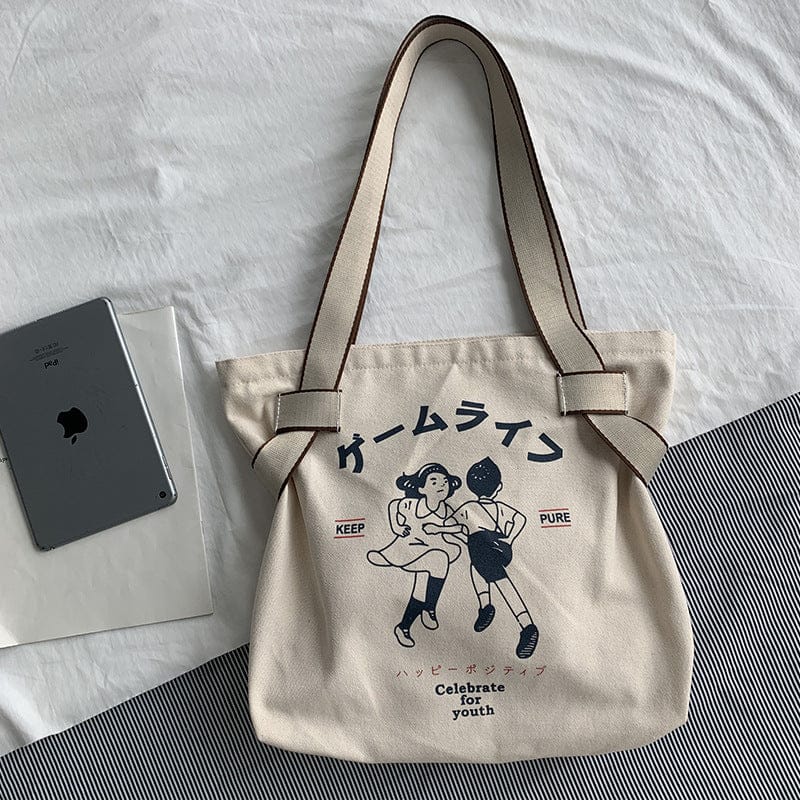 Retro Eco Reusable Tote Shopping Bag Bags The Kawaii Shoppu