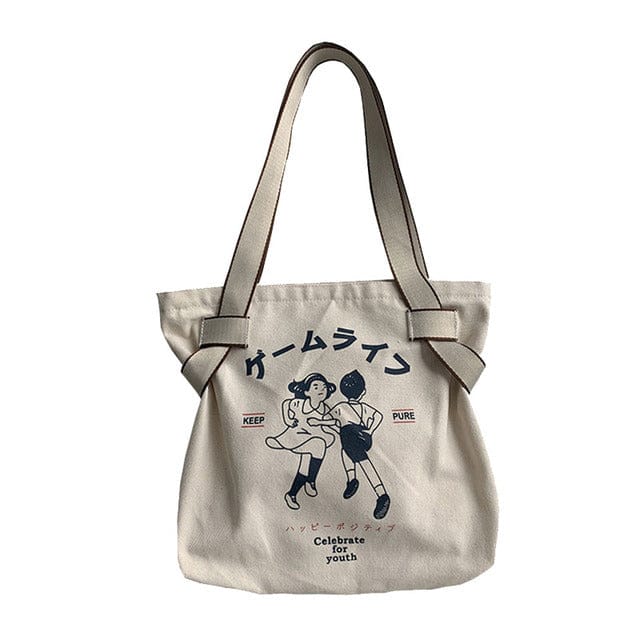 Retro Eco Reusable Tote Shopping Bag Bags The Kawaii Shoppu