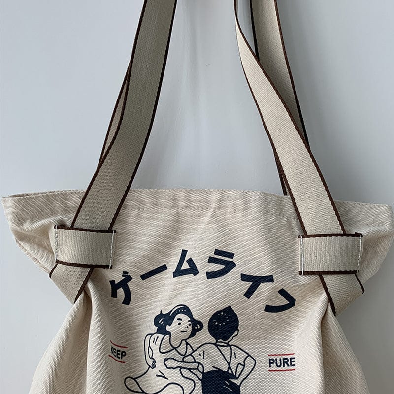 Retro Eco Reusable Tote Shopping Bag Bags The Kawaii Shoppu