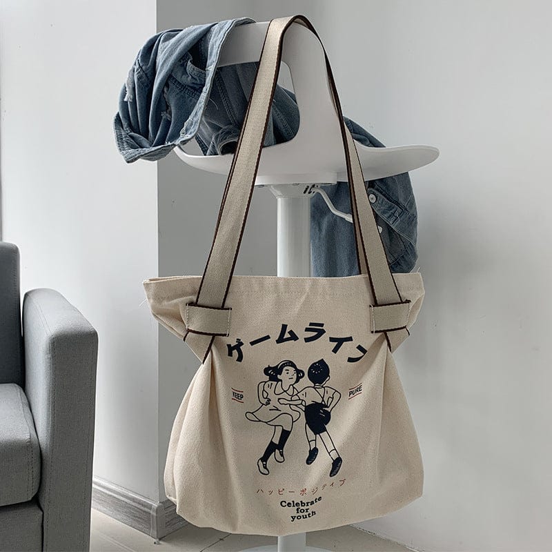 Retro Eco Reusable Tote Shopping Bag Bags The Kawaii Shoppu