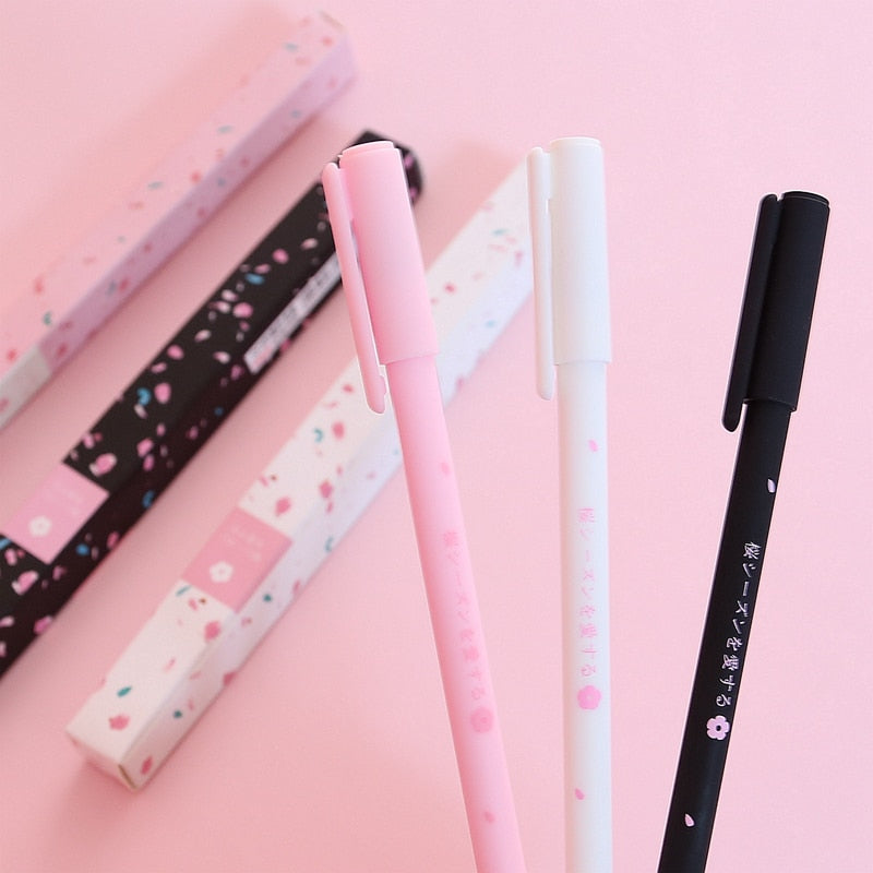 Romantic Sakura Gel Pen Black Ink 0.38mm Stationery by The Kawaii Shoppu | The Kawaii Shoppu