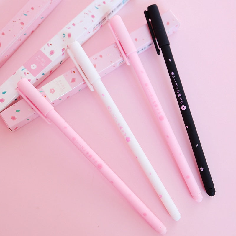 Romantic Sakura Gel Pen Black Ink 0.38mm Stationery by The Kawaii Shoppu | The Kawaii Shoppu