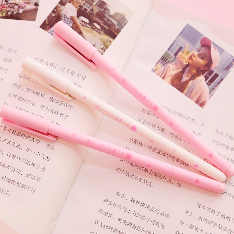 Romantic Sakura Gel Pen Black Ink 0.38mm Stationery by The Kawaii Shoppu | The Kawaii Shoppu