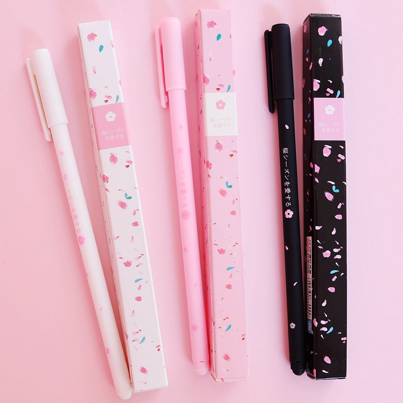 Romantic Sakura Gel Pen Black Ink 0.38mm Stationery by The Kawaii Shoppu | The Kawaii Shoppu