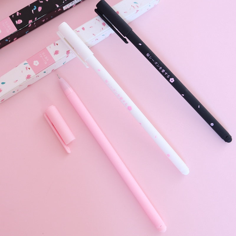 Romantic Sakura Gel Pen Black Ink 0.38mm Stationery by The Kawaii Shoppu | The Kawaii Shoppu