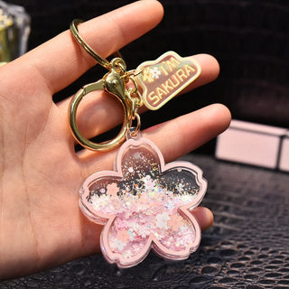 Sakura Blossom Liquid Quicksand Keychain 01 Toy The Kawaii Shoppu