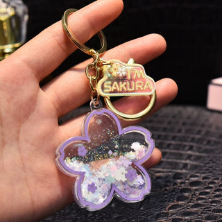 Sakura Blossom Liquid Quicksand Keychain 02 Toy The Kawaii Shoppu