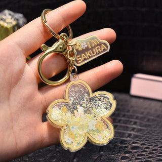 Sakura Blossom Liquid Quicksand Keychain 03 Toy The Kawaii Shoppu