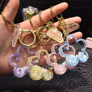 Sakura Blossom Liquid Quicksand Keychain Toy The Kawaii Shoppu