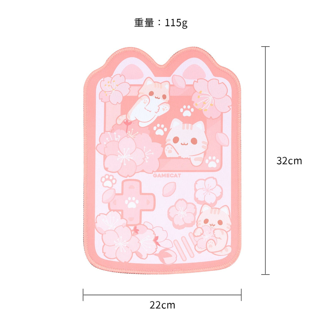 Sakura Cat Desk Mouse Pad Desk Accessories by The Kawaii Shoppu | The Kawaii Shoppu