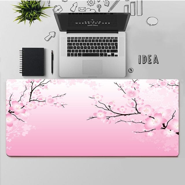 Sakura Mountain Desk Mat Sakura Desk Pad 40X90cm Decor The Kawaii Shoppu