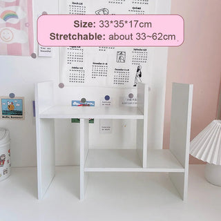 Shoppu INS White MDF Wooden Storage Desk Desktop Display Organiser Shelf MDF Wooden Shelf Home Decor by The Kawaii Shoppu | The Kawaii Shoppu