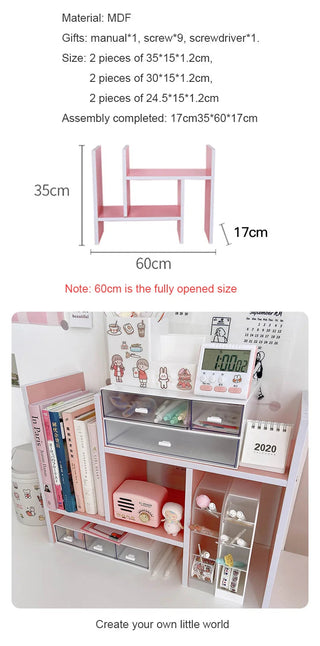 Shoppu INS White MDF Wooden Storage Desk Desktop Display Organiser Shelf MDF Wooden Shelf Home Decor by The Kawaii Shoppu | The Kawaii Shoppu