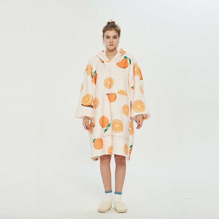 Shoppu Kawaii Snuddie Cloak Blanket Hoodie Oranges Adult Clothing and Accessories by The Kawaii Shoppu | The Kawaii Shoppu