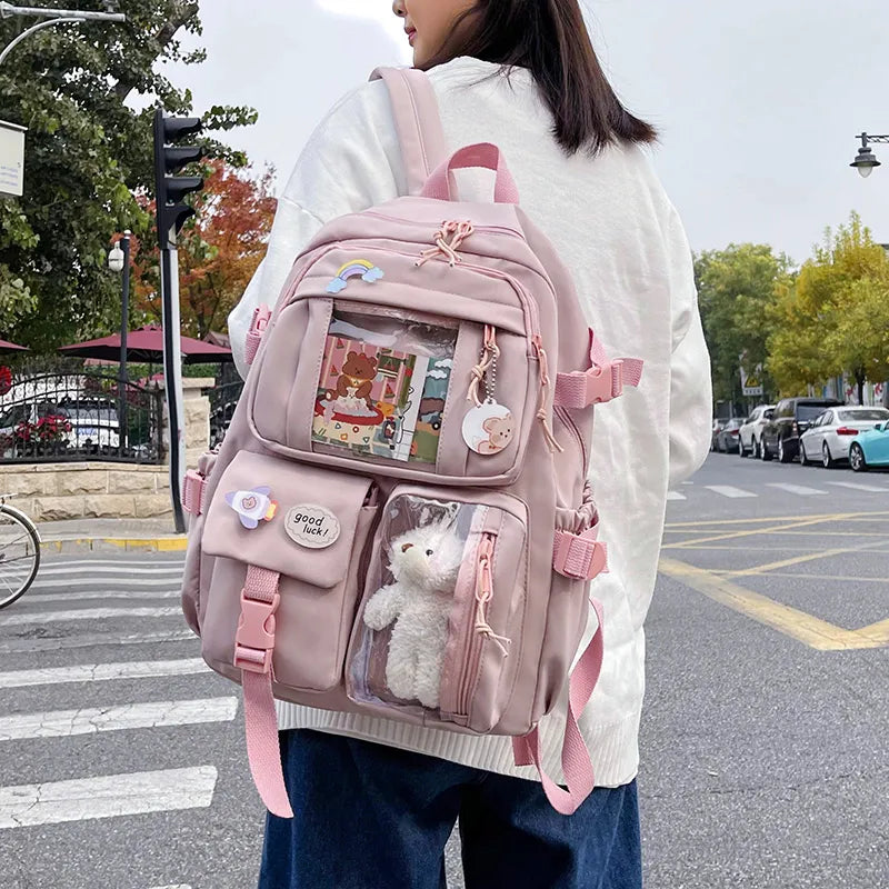 Multi pocket school backpack hot sale