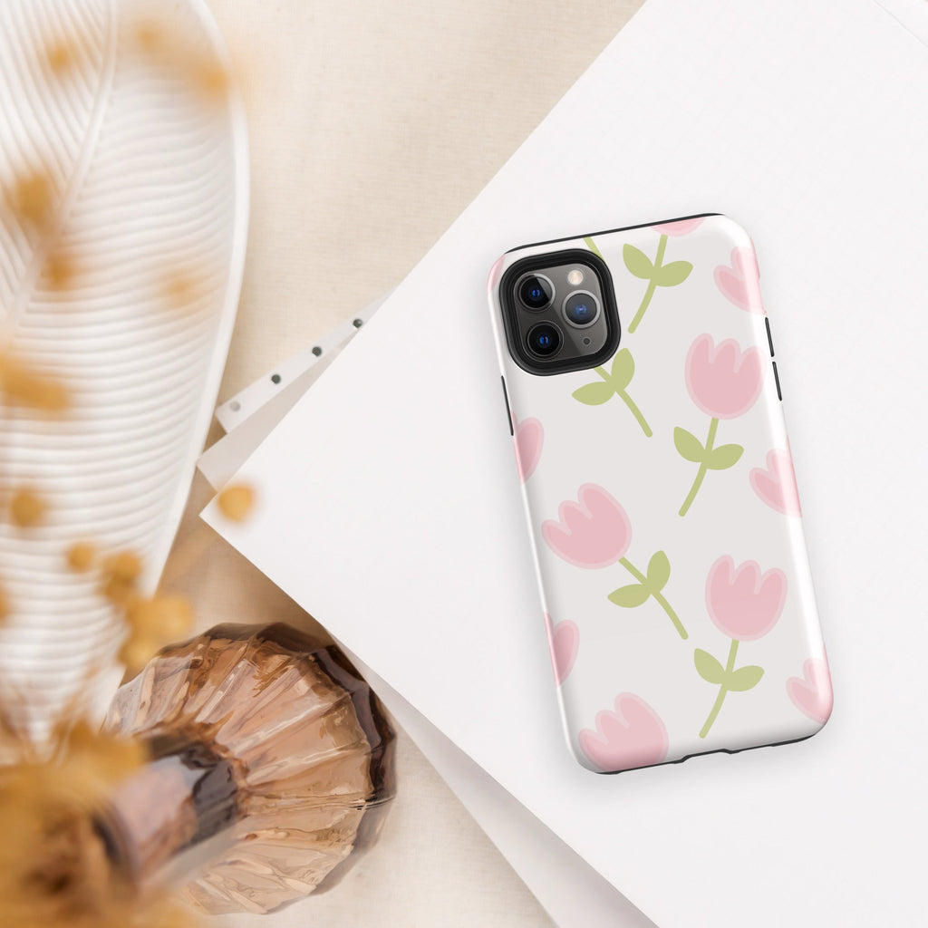 Shoppu Tulip Days Tough Phone Case for iPhone Glossy iPhone 11 Pro Max by The Kawaii Shoppu | The Kawaii Shoppu