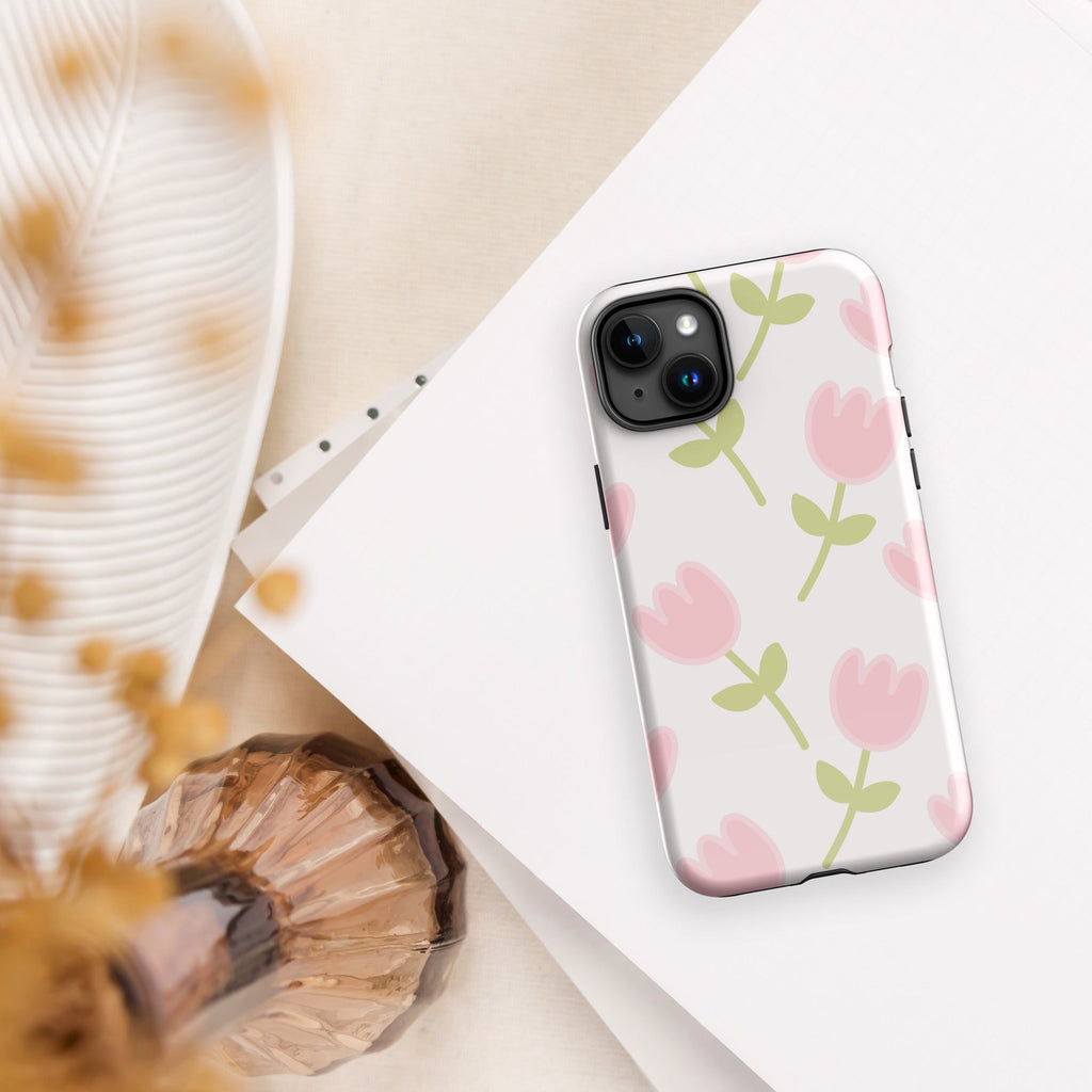 Shoppu Tulip Days Tough Phone Case for iPhone Glossy iPhone 15 Plus by The Kawaii Shoppu | The Kawaii Shoppu