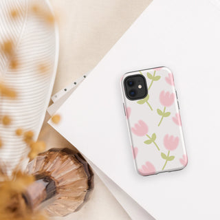 Shoppu Tulip Days Tough Phone Case for iPhone Matte iPhone 12 mini by The Kawaii Shoppu | The Kawaii Shoppu