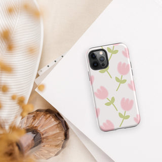 Shoppu Tulip Days Tough Phone Case for iPhone Matte iPhone 12 Pro by The Kawaii Shoppu | The Kawaii Shoppu