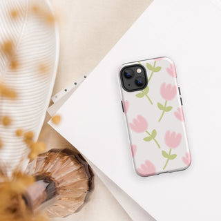 Shoppu Tulip Days Tough Phone Case for iPhone Matte iPhone 13 by The Kawaii Shoppu | The Kawaii Shoppu