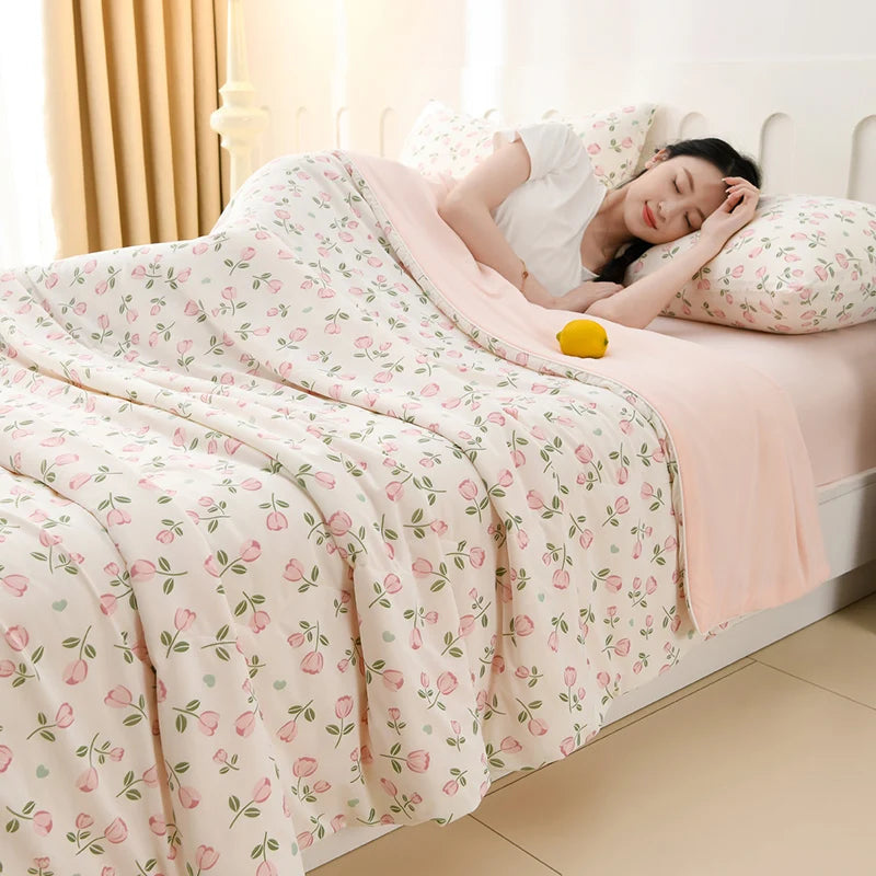 Silky Cooling Blanket – Double-Sided Ice Silk Summer Comforter
