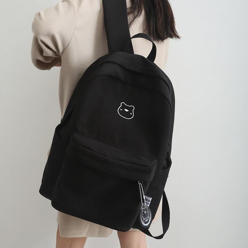 Simple Bear College Kawaii Backpack Bag Bags by The Kawaii Shoppu | The Kawaii Shoppu