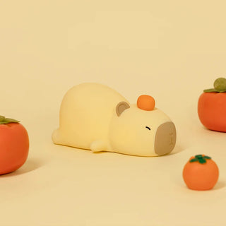 Sleepy Cute Cartoon Capybara Silicone USB Rechargeable LED Night Light Warm Light Light by The Kawaii Shoppu | The Kawaii Shoppu
