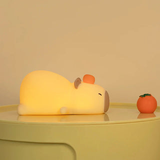Sleepy Cute Cartoon Capybara Silicone USB Rechargeable LED Night Light Warm Light Light by The Kawaii Shoppu | The Kawaii Shoppu