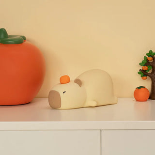 Sleepy Cute Cartoon Capybara Silicone USB Rechargeable LED Night Light Warm Light Light by The Kawaii Shoppu | The Kawaii Shoppu